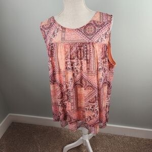 Bobbie Brooks Women’s Plus Size Stretch Sleeveless lined Paisley Tunic Size 2X